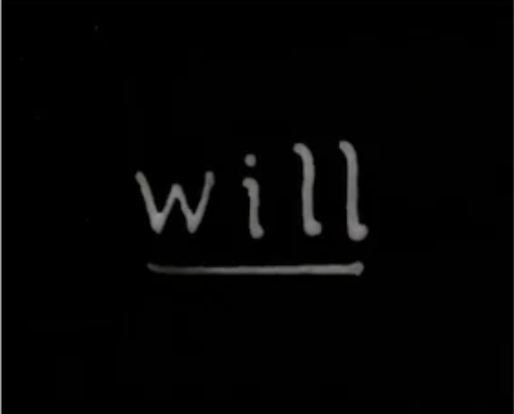 the word 'will' in a white font on a black background