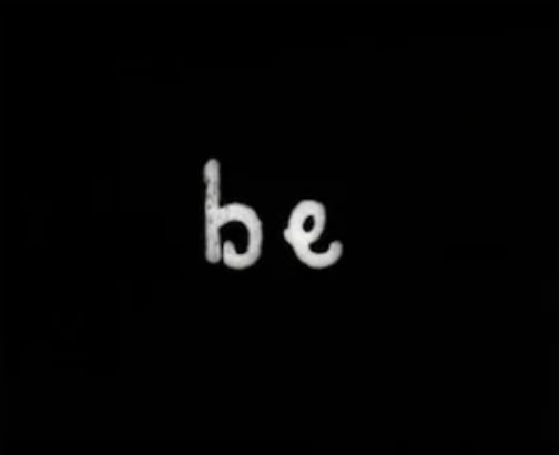 be the word 'be' in a white font on a black background
